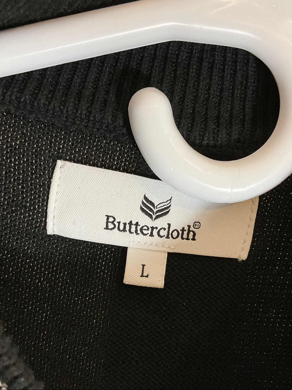 Buttercloth Women's Opulence Crewneck Sweater with White Contrast Stitching - Picture 2 of 5